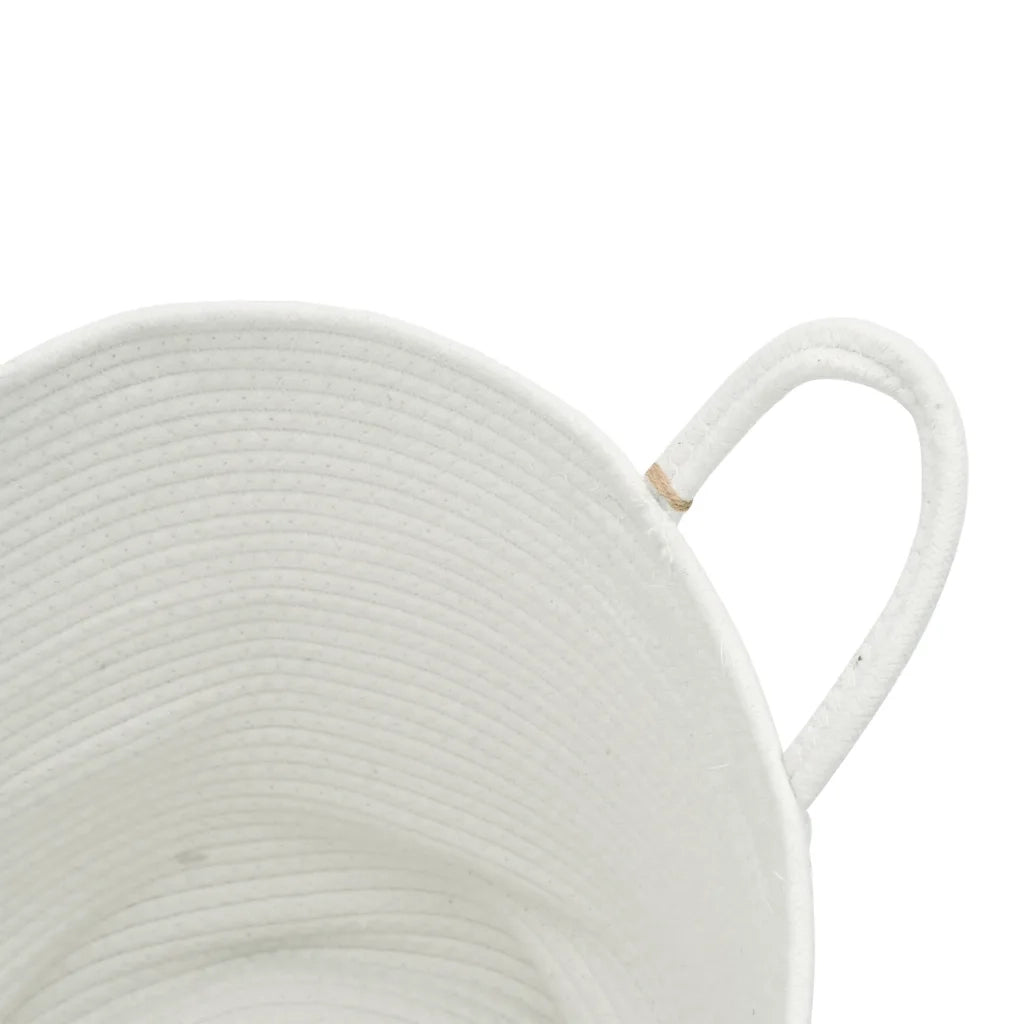 Cestino Portaoggetti Bianco ?40x35 cm in Cotone CFW7227652