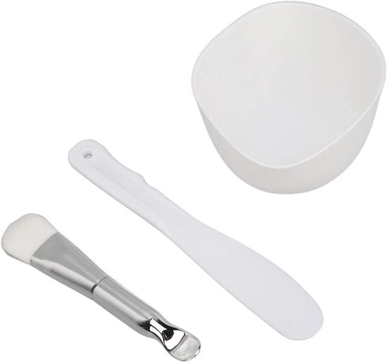 Set di Bacinella per Maschere DIY Portatile Spatola morbida Pennello in Silicone ecocompatibile - Ideale per Maschere DIY - Contenuto in HTML