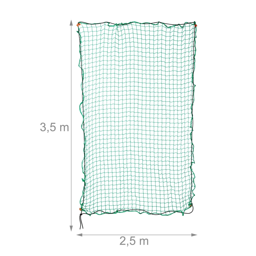 Rete di protezione per rimorchio sicura 2,5 x 3,5 m installazione rapida con ganci in plastica verde 13_0012541