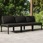 Divano da Giardino a 3 Posti con Cuscini in Alluminio Antracite cod mxl 35811