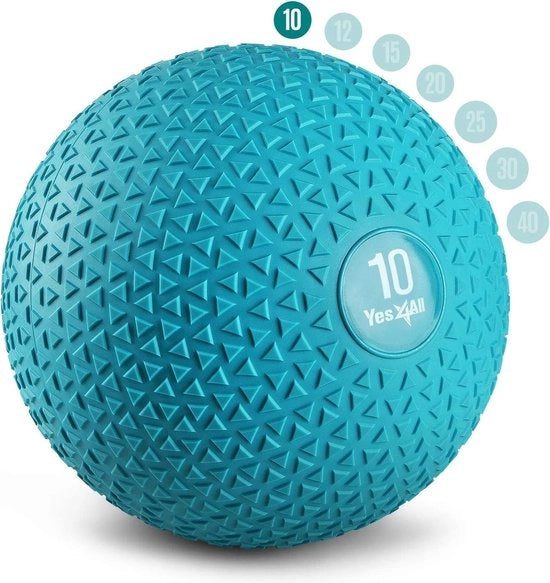 Palle Slam - 4,5 kg, 6,8 kg, 9 kg, 11,3 kg, 13,6 kg, 18 kg - superficie a rete nera, blu, turchese, arancione & lucido per forza, potenza e allenamento