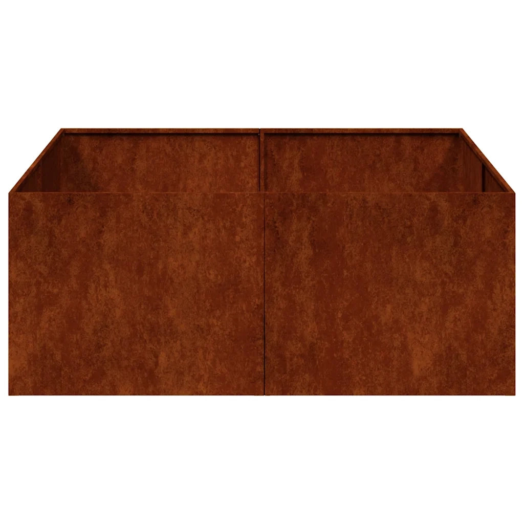 Fioriera Arrugginita 100x100x40 cm in Acciaio Corten 860821