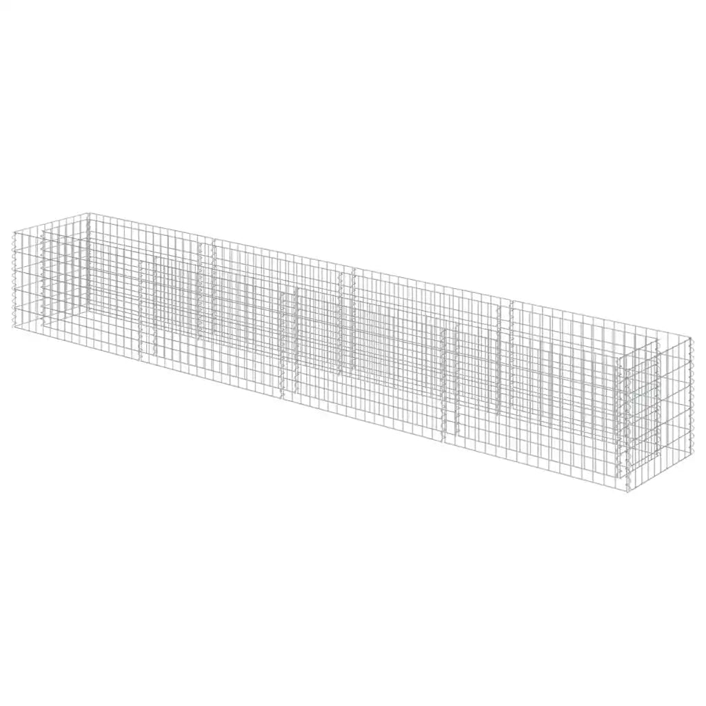 Gabbione Letto Rialzato in Acciaio Zincato 360x50x50 cm 143561