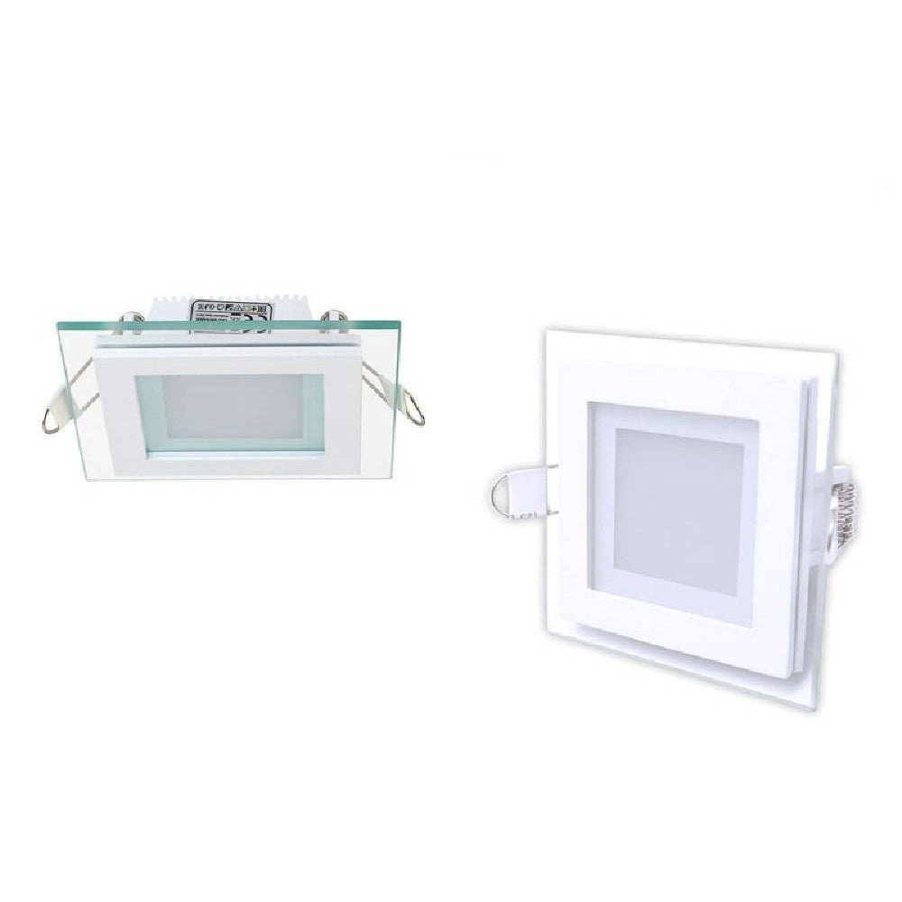 Trade Shop - Pannello Led Slim Incasso Bordo In Vetro 6 W Cct 3 Colorazioni Di Luce P-75e-q3c -
