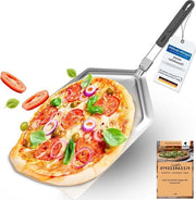 Spiedino per pizza in acciaio inossidabile - grande scheggia (33 x 38 cm) - forma stabile - manico pieghevole