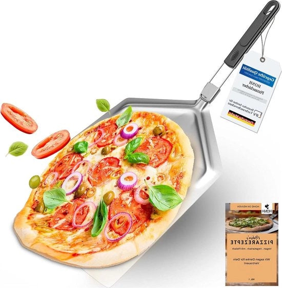 Spiedino per pizza in acciaio inossidabile - grande scheggia (33 x 38 cm) - forma stabile - manico pieghevole