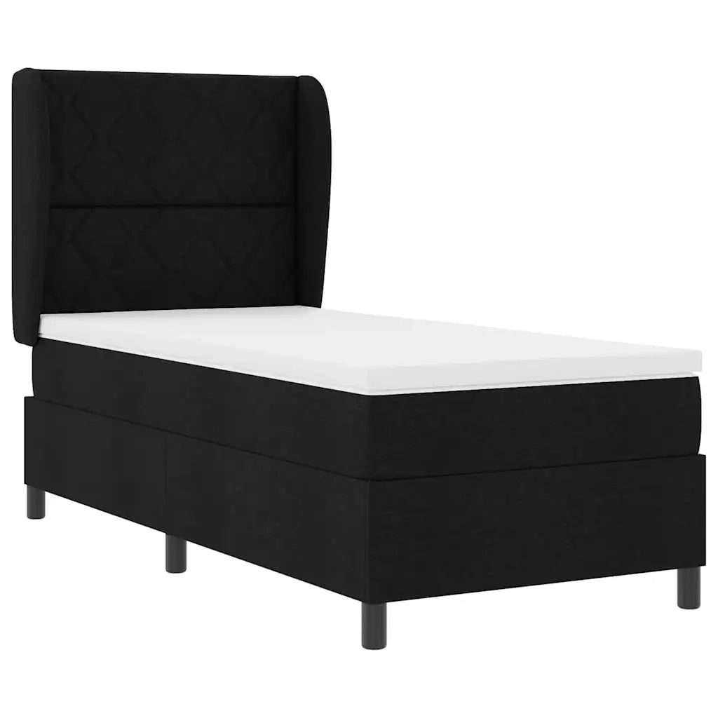 Letto a molle con materasso Nero 90 x 200 cm Tessuto 3340608