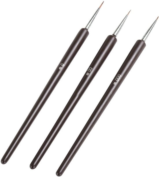 Set di pennelli per nail art da 3 pezzi - Strumento professionale per dipingere - Pennelli a setole acrilico/gel - Sfumatura dettagliata - Alta qualità - Punta di pennello affilata - Pennello per nail art