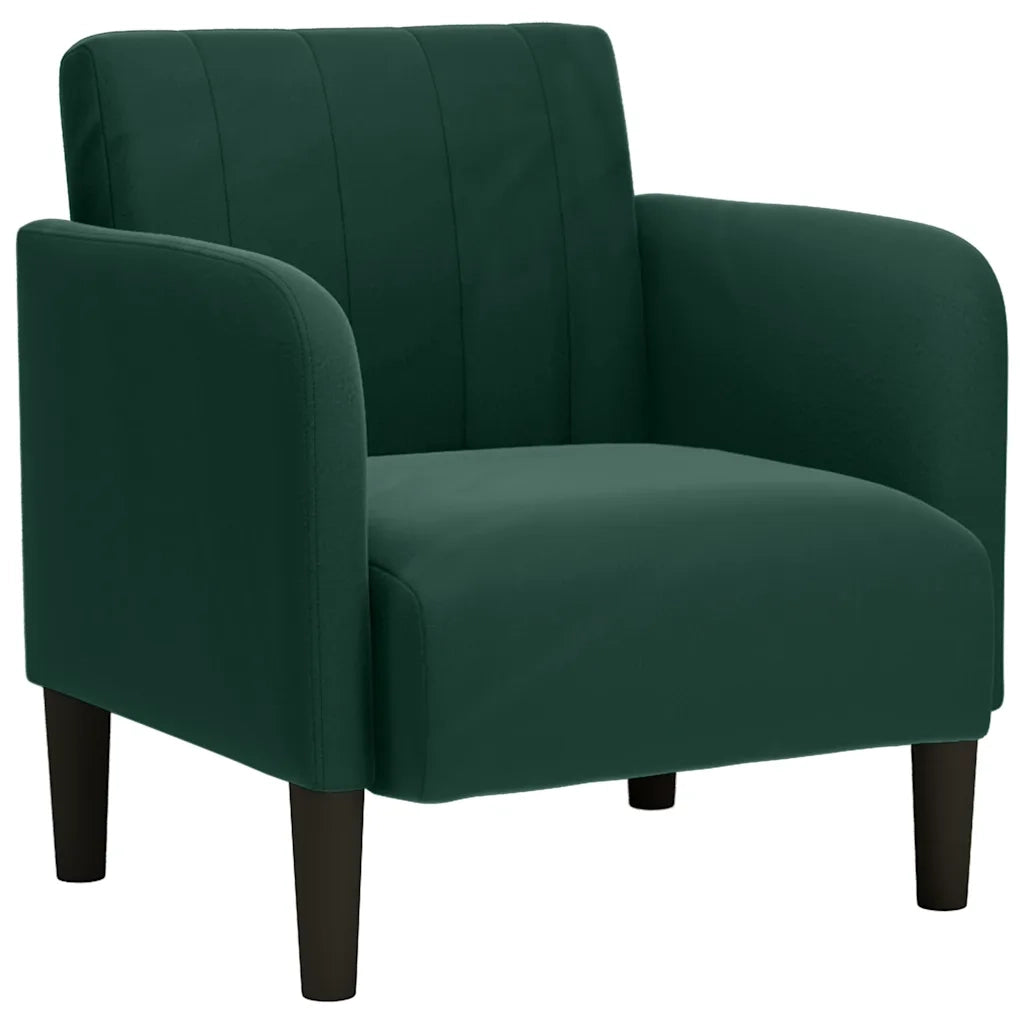 Divano Sedia con Braccioli Verde Scuro 54 cm in Velluto