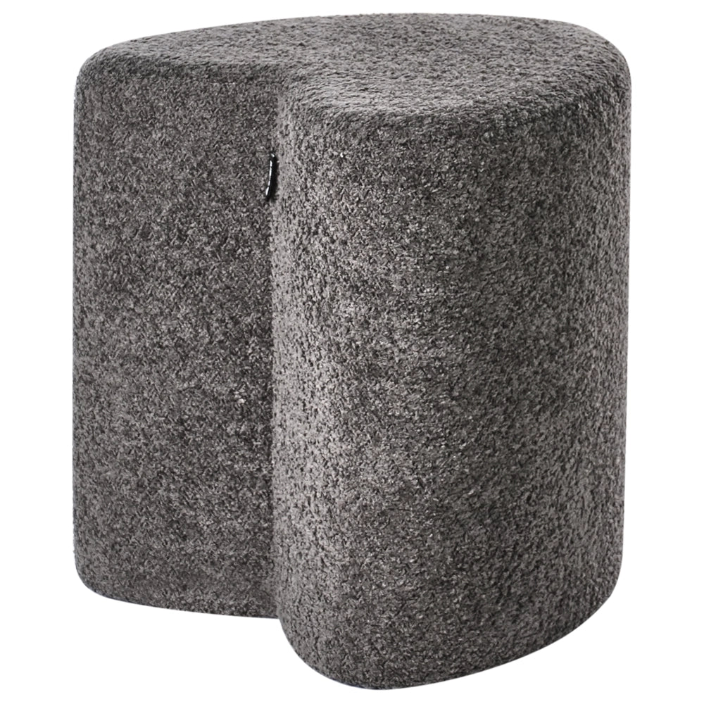 Pouf poggiapiedi imbottito a forma di cuore Pouf ottomano in ciniglia grigio scuro camera da letto soggiorno