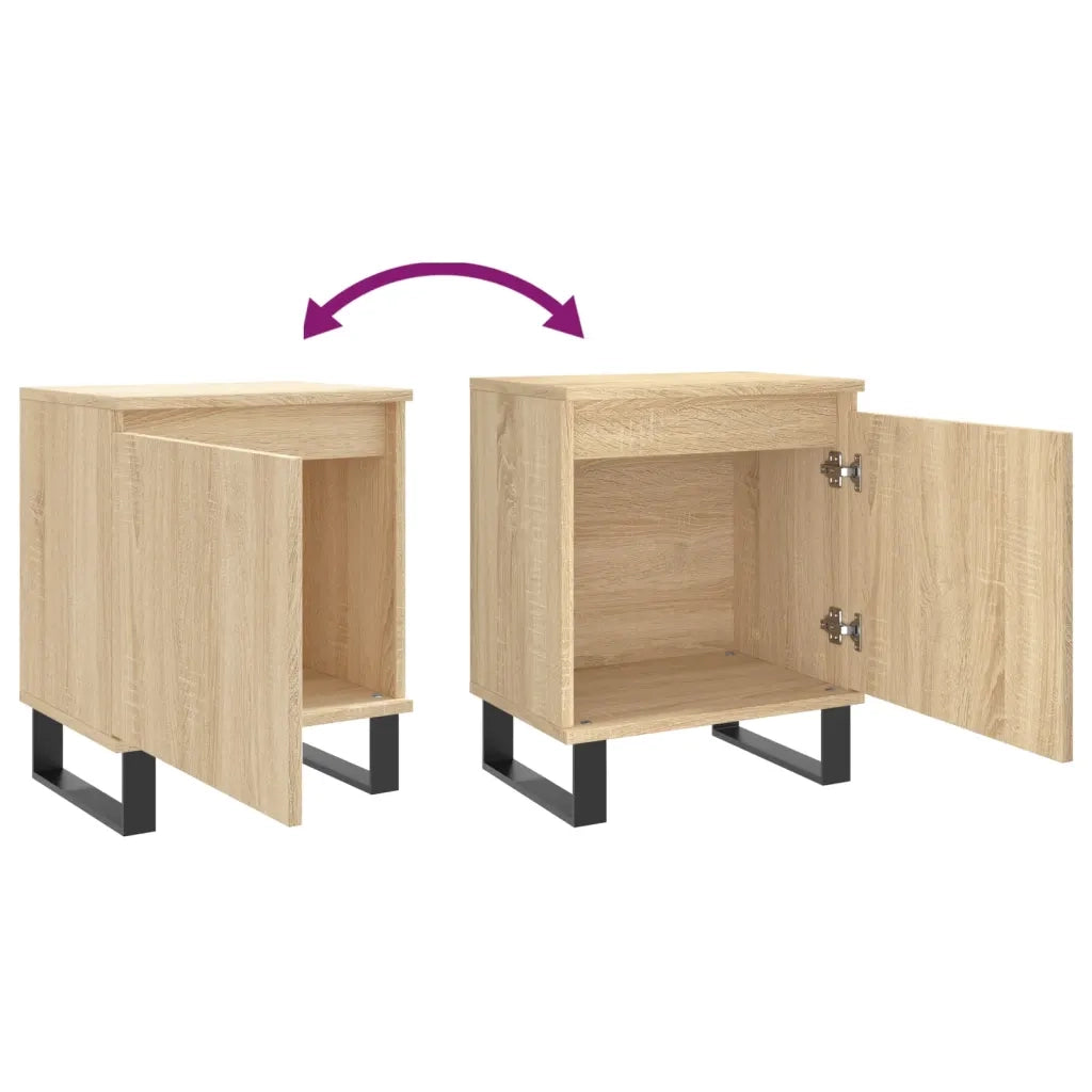 Comodini 2 pz-Set di 2 Tavolino da notte Rovere Sonoma 40x30x50 cm in Legno Multistrato 178001