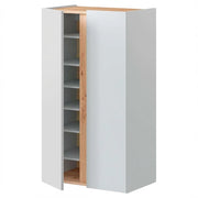 Mobile Portascarpe Con 2 Ante E 6 Ripiani Regolabili Design Minimal Capacità Fino A 18 Paia Per Ingresso Zona Giorno Corridoio 102 x 56.5 x 35 cm Bianco E Rovere