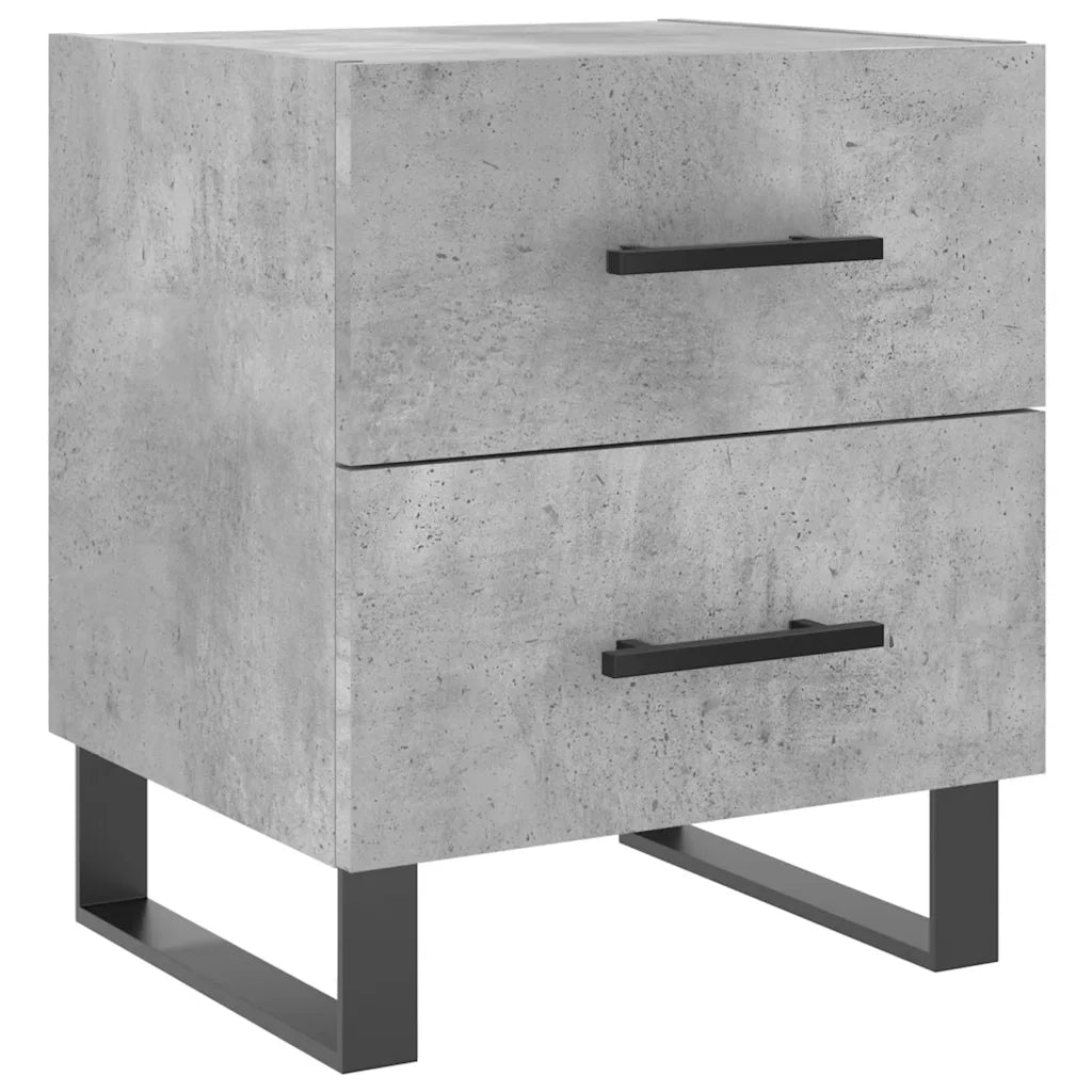 Comodini 2 pz Grigio Cemento 40x35x47,5 cm in Legno Multistrato 827365