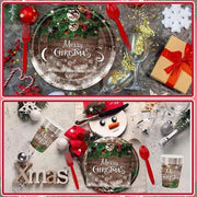 Tavolo da Natale coperto in legno a ruote 137x274 cm - Tavolo da Natale coperto rettangolare - Tavolo da pranzo coperto - Decorazione da tavola natalizia - Decorazione da tavola festiva - Copertura da tavolo per la festa di Natale