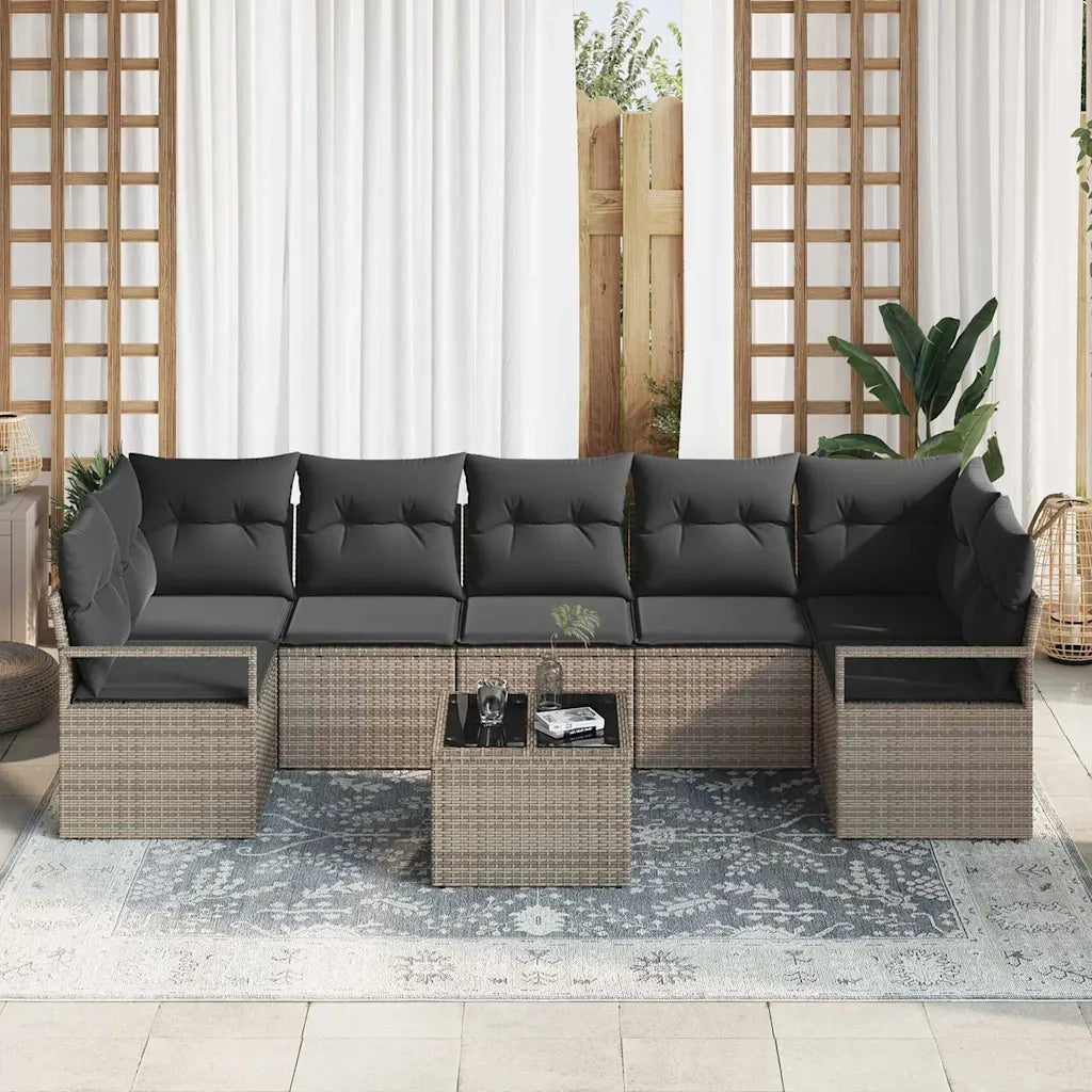Set di divani 8 pcs Grigio polyrattan 3346299