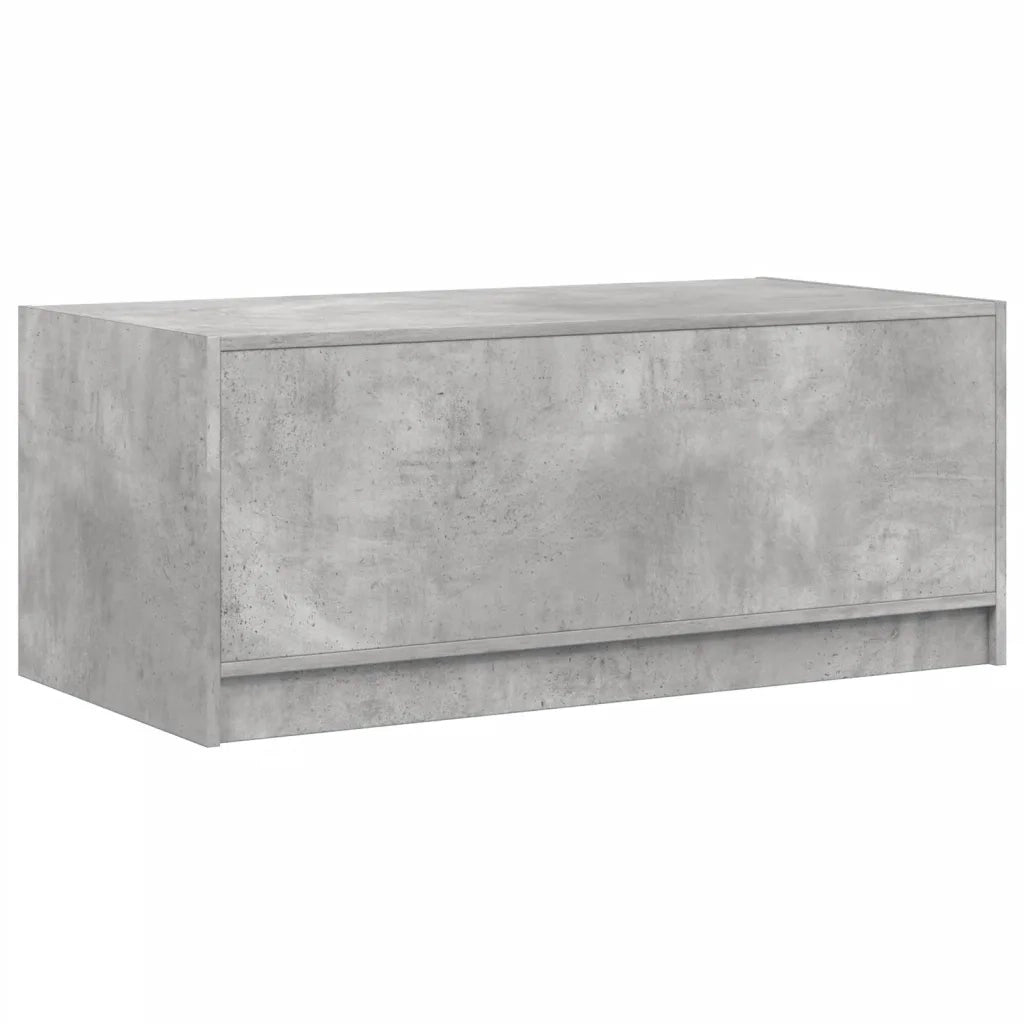 Tavolino salotto | Tavolino da caff¨¨ | Tavolino da Soggiorno con Ante in Vetro Grigio Cemento 102x50x42 cm