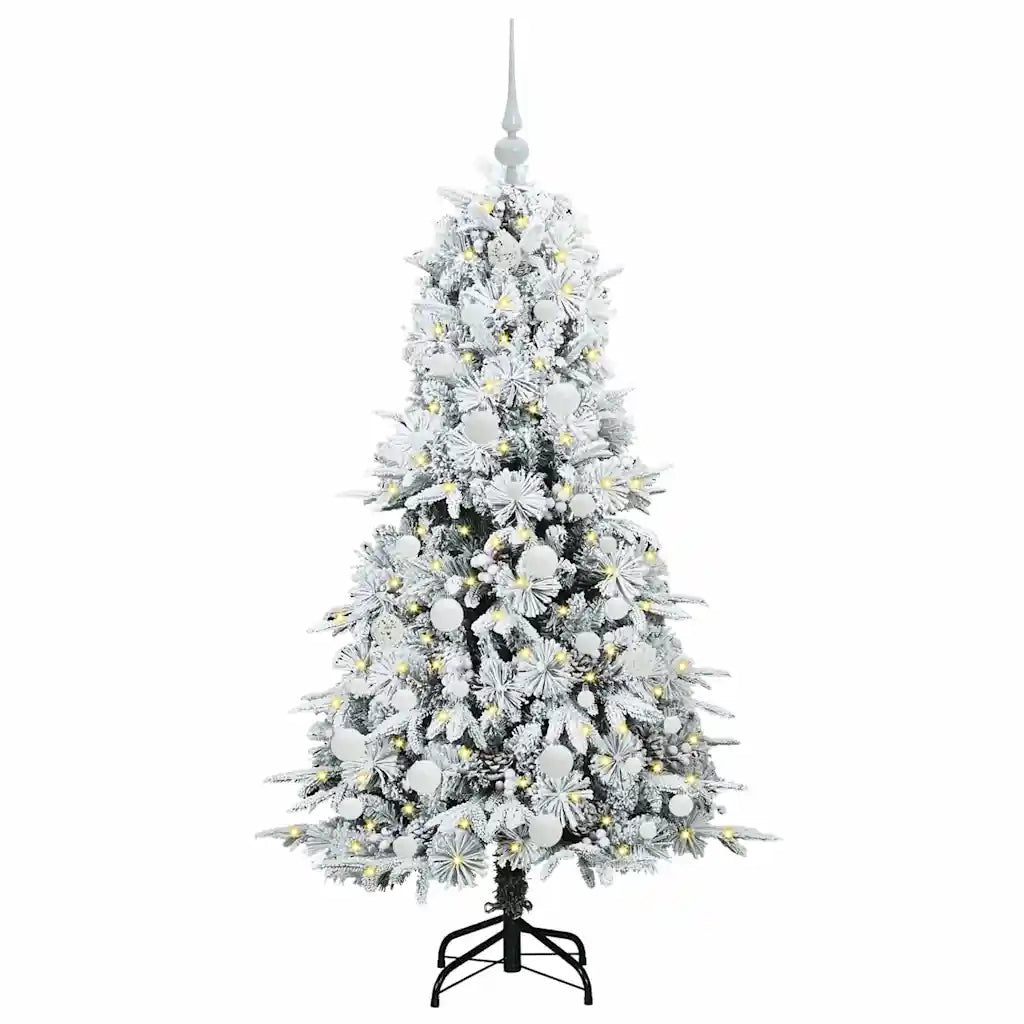 Albero di Natale | Decorazioni natalizie Artificiale con Rami Pieghevoli Bianco 150 cm