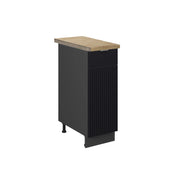 Armadio cucina dispensa alto Fame-Line Nero rigato/Antracite 30 cm, PL Rovere Vicco