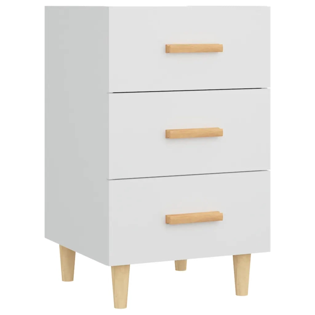 Comodino Bianco 40x40x66 cm in Legno Multistrato 812078