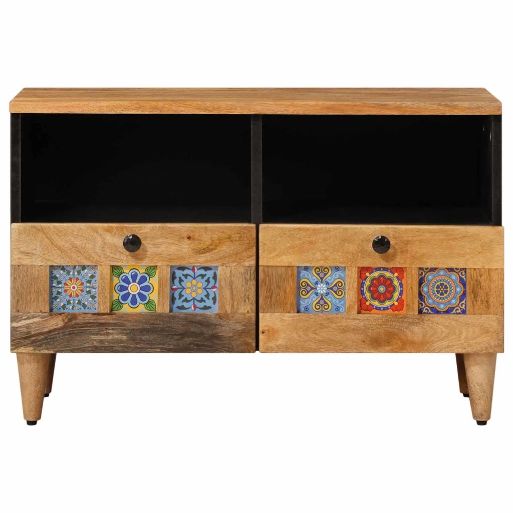 Mobile TV Naturale 70 x 33 x 46 cm Legno di mango massello 4018261