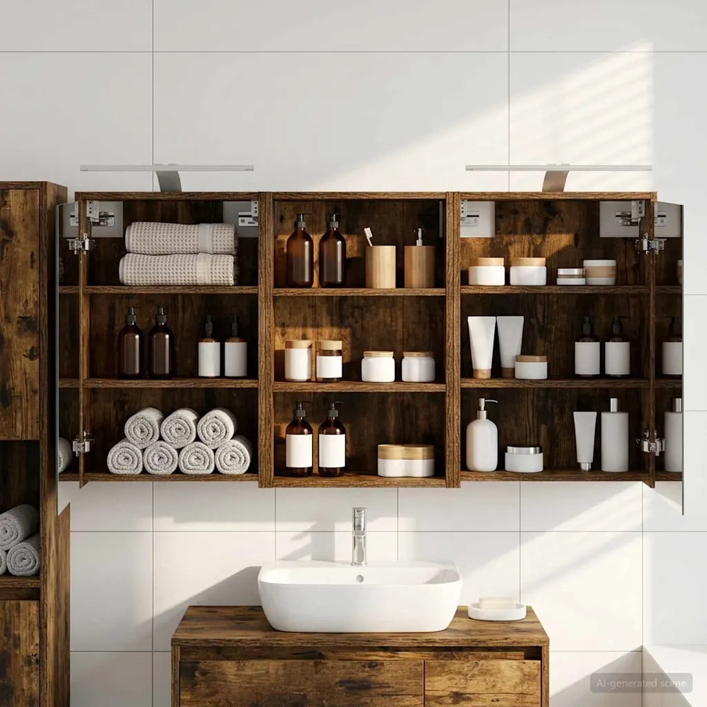Set di Armadi da Bagno con lo scaffale 3 pcs 126 x 16 x 62.5 cm 3403836
