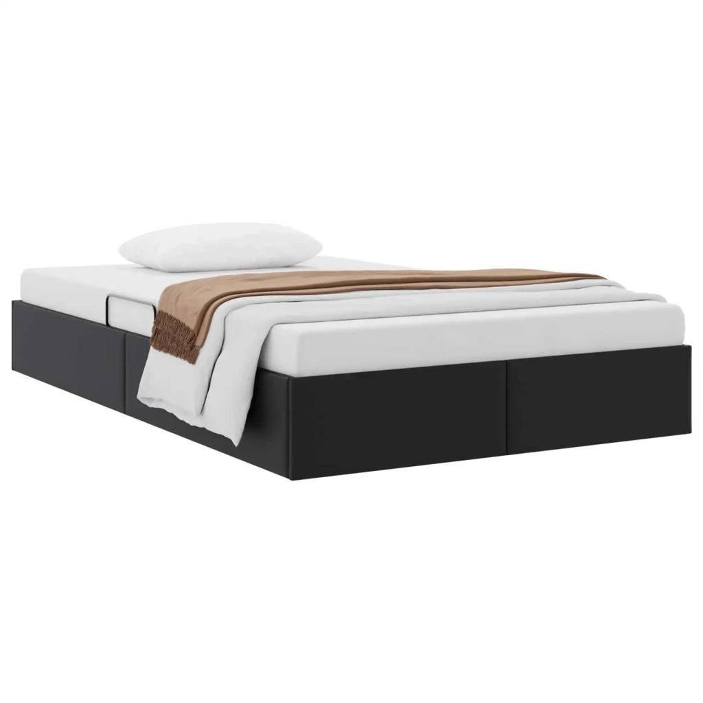 Letto ottomano Nero 120 x 190 cm Pelle Sintetica 3442762