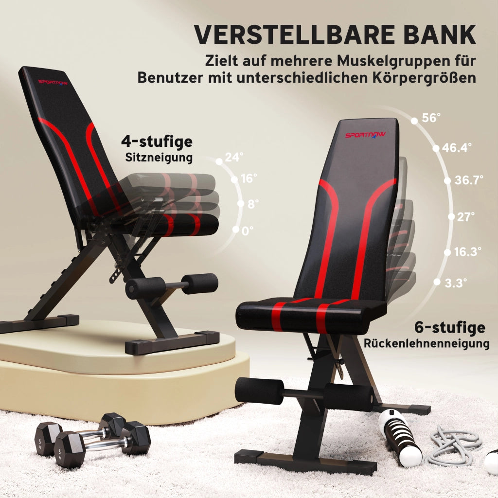Panca Workout Pieghevole ¨C Zephmum ¨C Nero, Imbottita, Metall