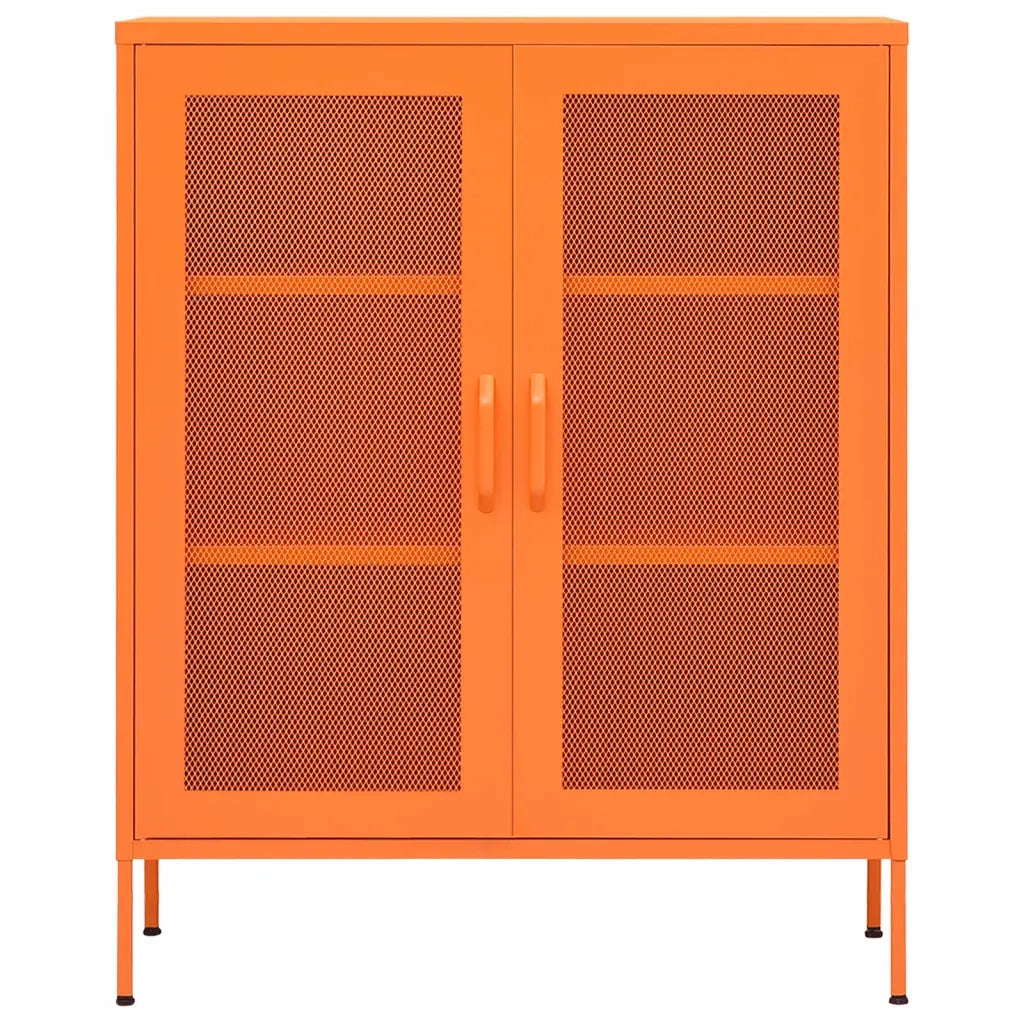Mobile contenitore di design regolabile e pratico 80 x 35 x 101 cm acciaio arancione 02_0046865