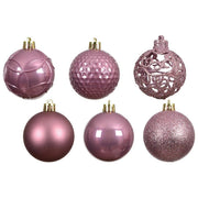 Buitengewoon Boet, Mix Palline di Natale, 37 Pz, Rosa Vintage, Plastica