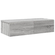 Scaffale a parete | Ripiano a parete | Mensola a parete con Cassetti Grigio 60x26,5x15 cm Truciolato