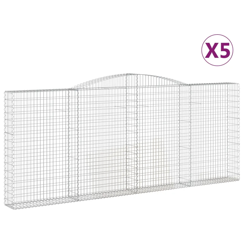 Cesti Gabbioni ad Arco 5 pz 400x30x160/180 cm Ferro Zincatocod mxl 76167