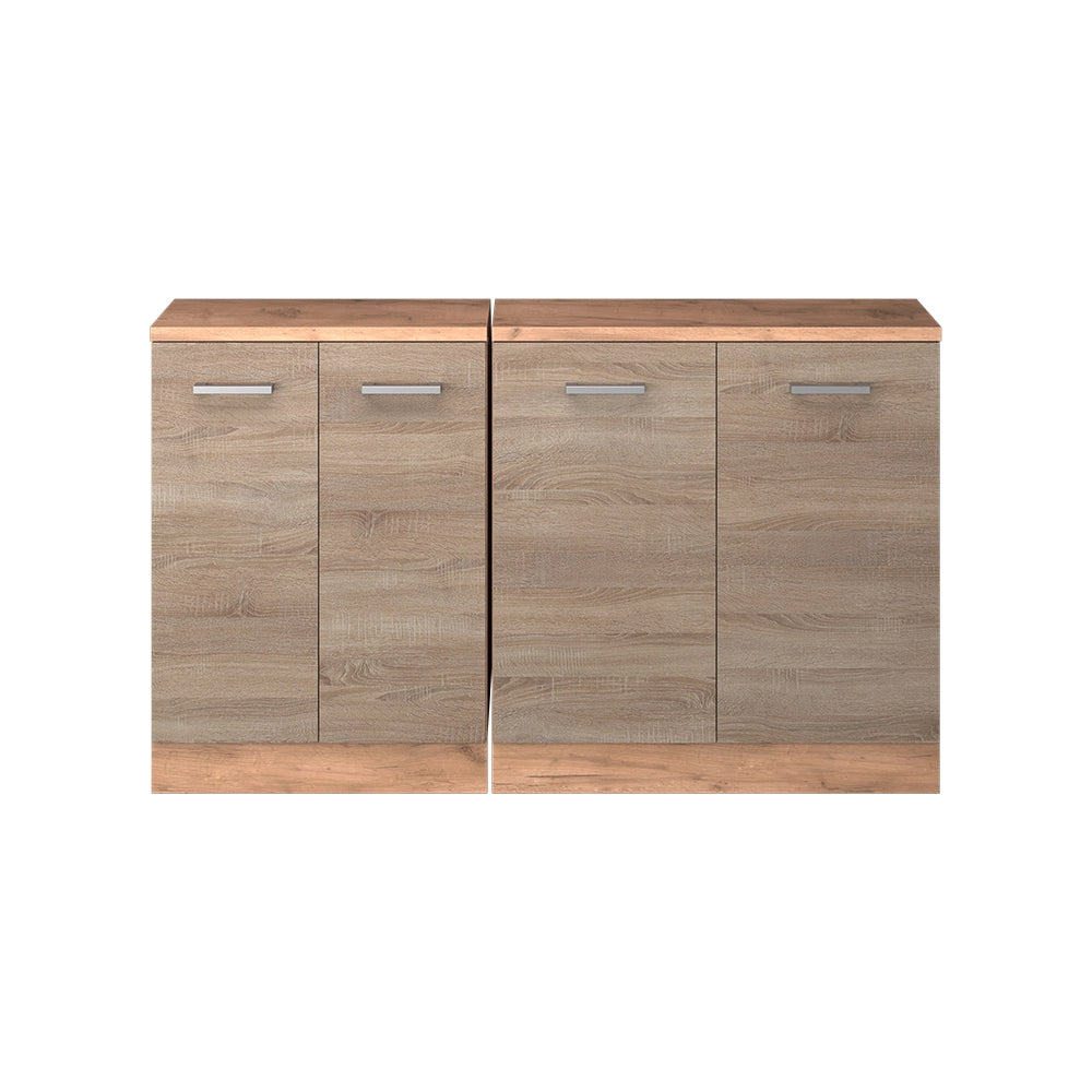Mobile cucina sottotetto R-Line Sonoma/Rovere dorato 140 cm Set di 2 carcasse armadio profondità 60 cm Vicco