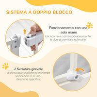 Cancelletto di Sicurezza per Cani Montaggio a Pressione Chiusura Automatica 76,2A cm Bianco