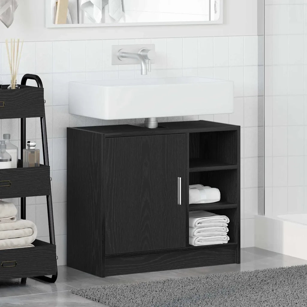 Mobile da Bagno Rovere Nero 63 x 29 x 55 cm Legno multistrato 869214
