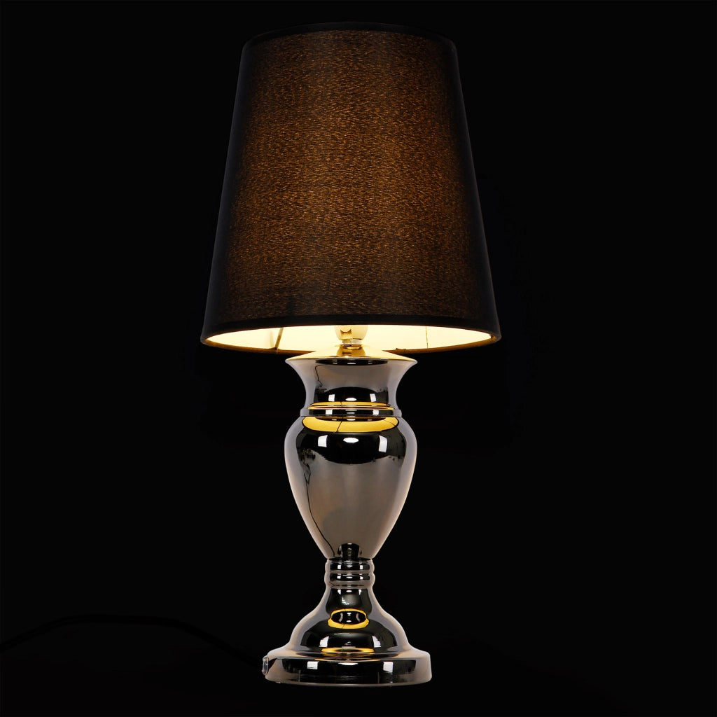 Lampada da Comodino con Paralume a Tronco di Cono Alto - Nero lux.pro