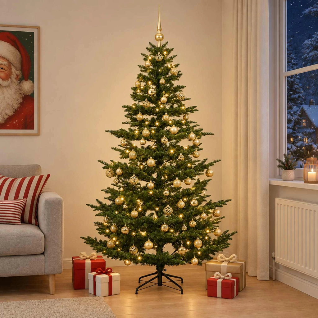 Albero di Natale artificiale con palline 210 cm 300 LED 3466525