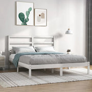 Giroletto senza Materasso-Struttura Letto Bianco 160x200 cm Legno Massello Pino 704184