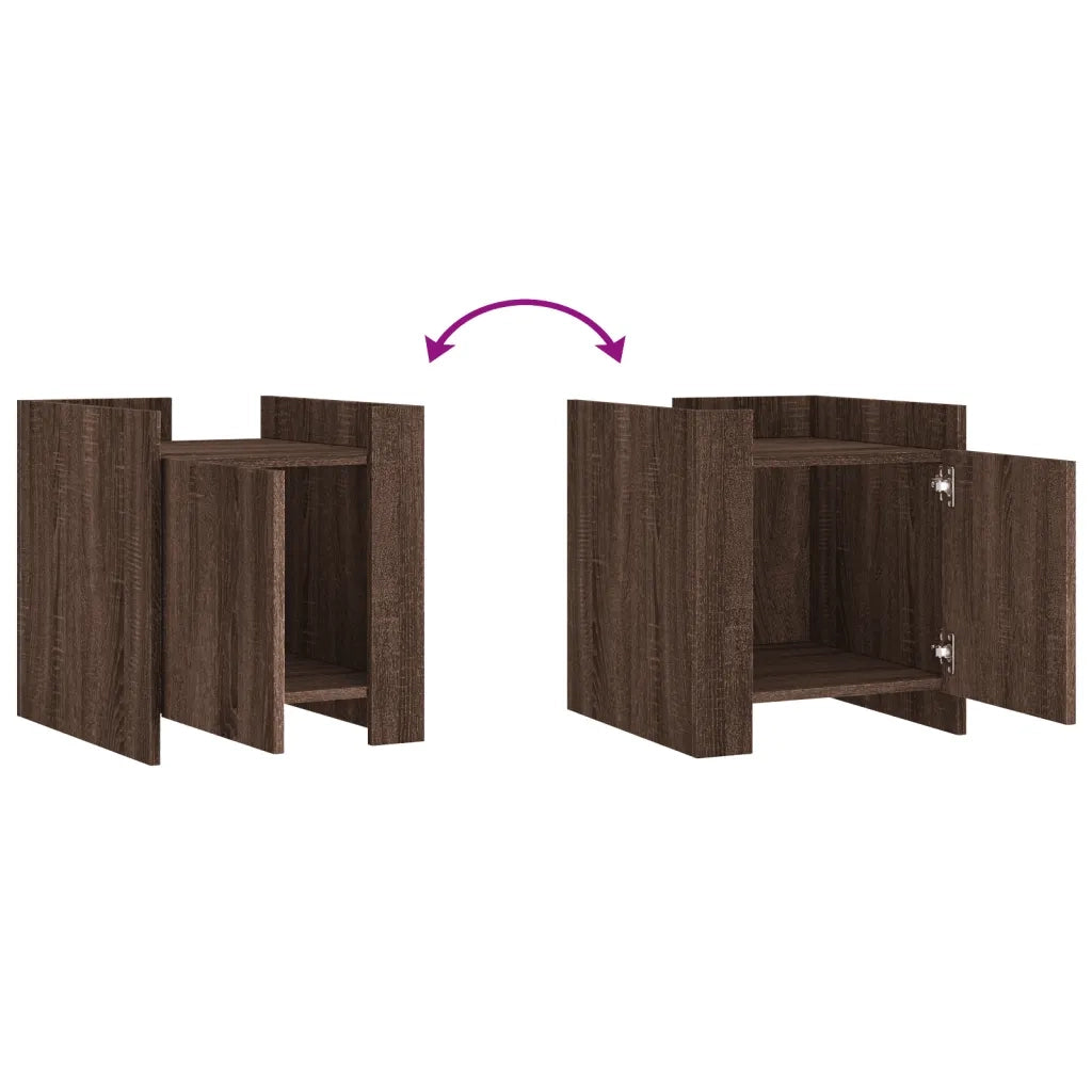 Comodino-Tavolino da notte Rovere Marrone 45x50x50 cm in Truciolato 492400