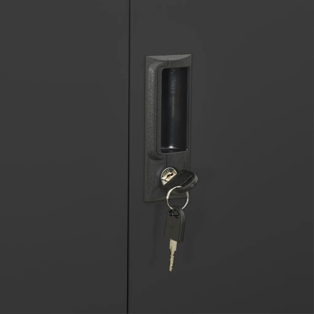 Armadio per Ufficio Antracite 90x40x180 cm in Acciaio cod mxl 50131