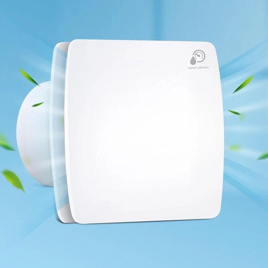 Ventilatore per bagno con sensore di umidità e dispositivo di ricircolo - ventilatore silenzioso per la rimozione dell'aria - valvola di ritorno e timer - ventilatore a parete per la bagno - 95 m³/h - 12 W/34 dB