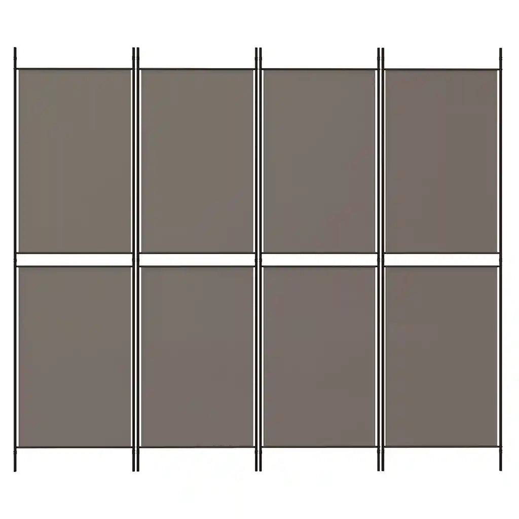 Divisorio a 4 Pannelli Antracite 200x220 cm Tessuto cod mxl 63707