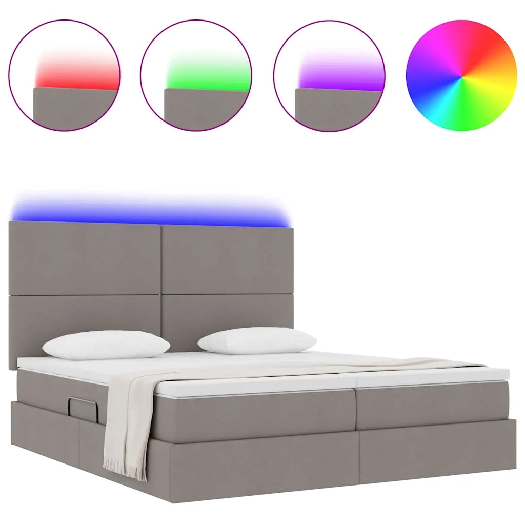 Letto con luci a strisce a LED Talpa 180 x 200 cm Tessuto