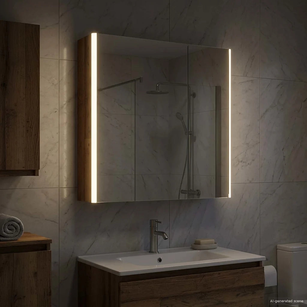 Mobiletto per specchio da bagno Legno vecchio
