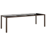 Tavolo da Giardino con Piano Vetro Marrone in Polyrattancod mxl 126346