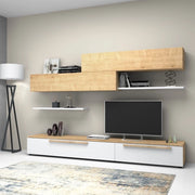 Parete attrezzata Kombat 260 colore rovere bianco