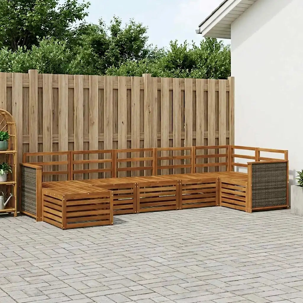 Set divano sezionale 6 pcs Naturale Legno di Acacia Massello 3384615
