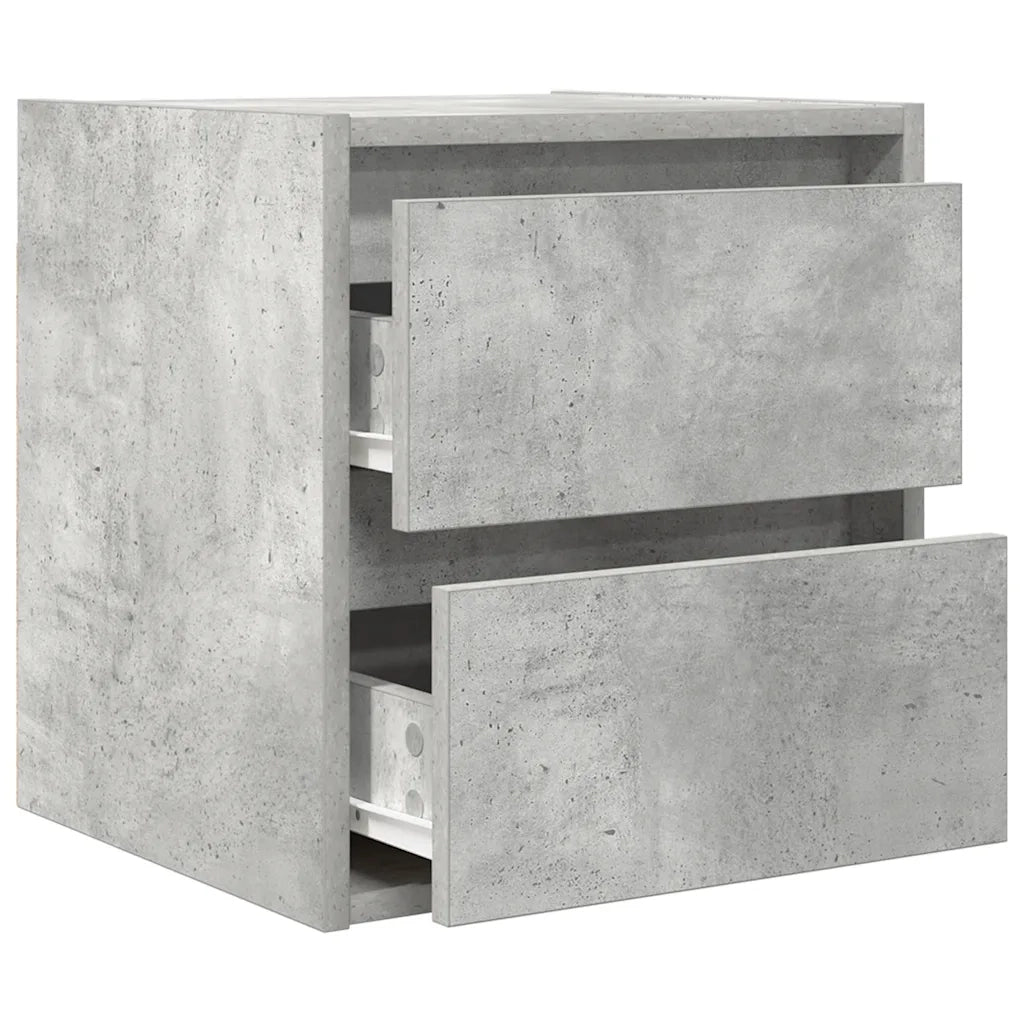Comodino | Armadio da Notte | Mobiletto da notte a Muro Grigio Cemento 38x34x40 cm