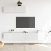 Set Mobili Porta TV 3 pz Bianco in Legno Multistrato 3114478