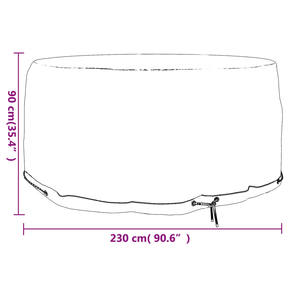 Copertura Mobili da Giardino con 10 Occhielli Ã˜230x90cm Rotonda