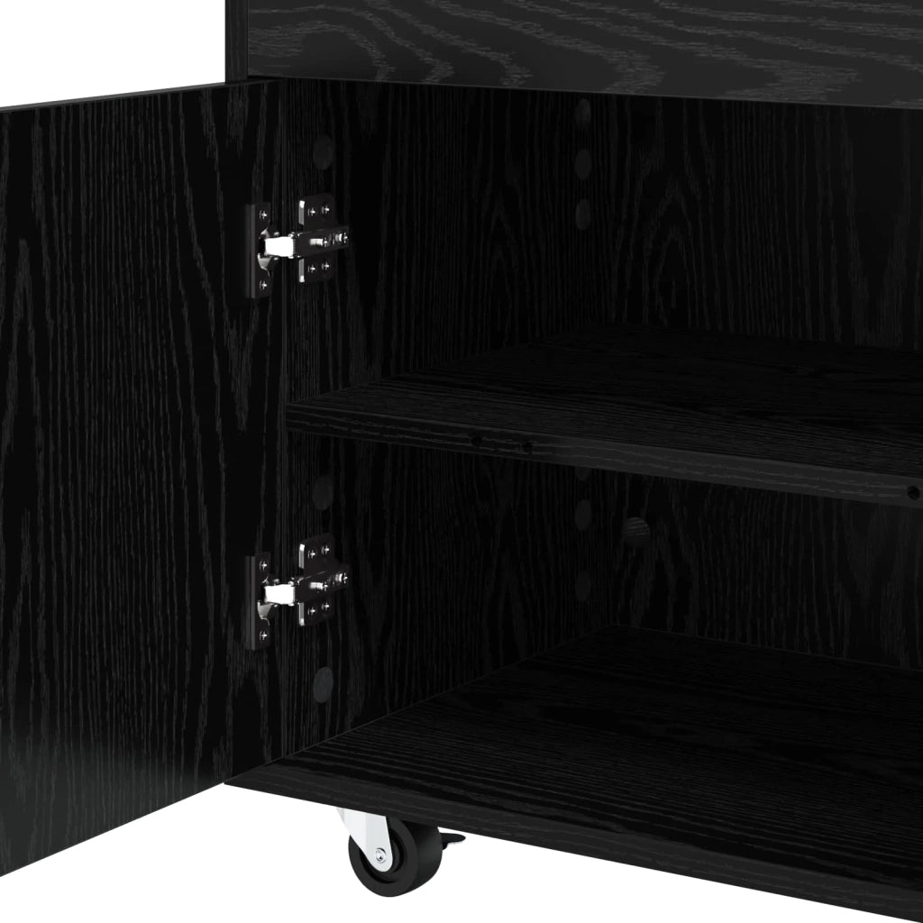 Carrello da Bar Rovere Nero 60 x 39.5 x 89 cm 8015686